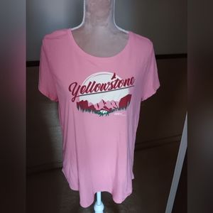 Sonoma ~ Pink Yellowstone National Park Graphic Tee NWOT (XLP)